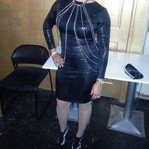 Black Snakeskin Dress